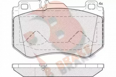 R BRAKE rb2197 -  Комплект тормозных колодок, дисковый тормоз